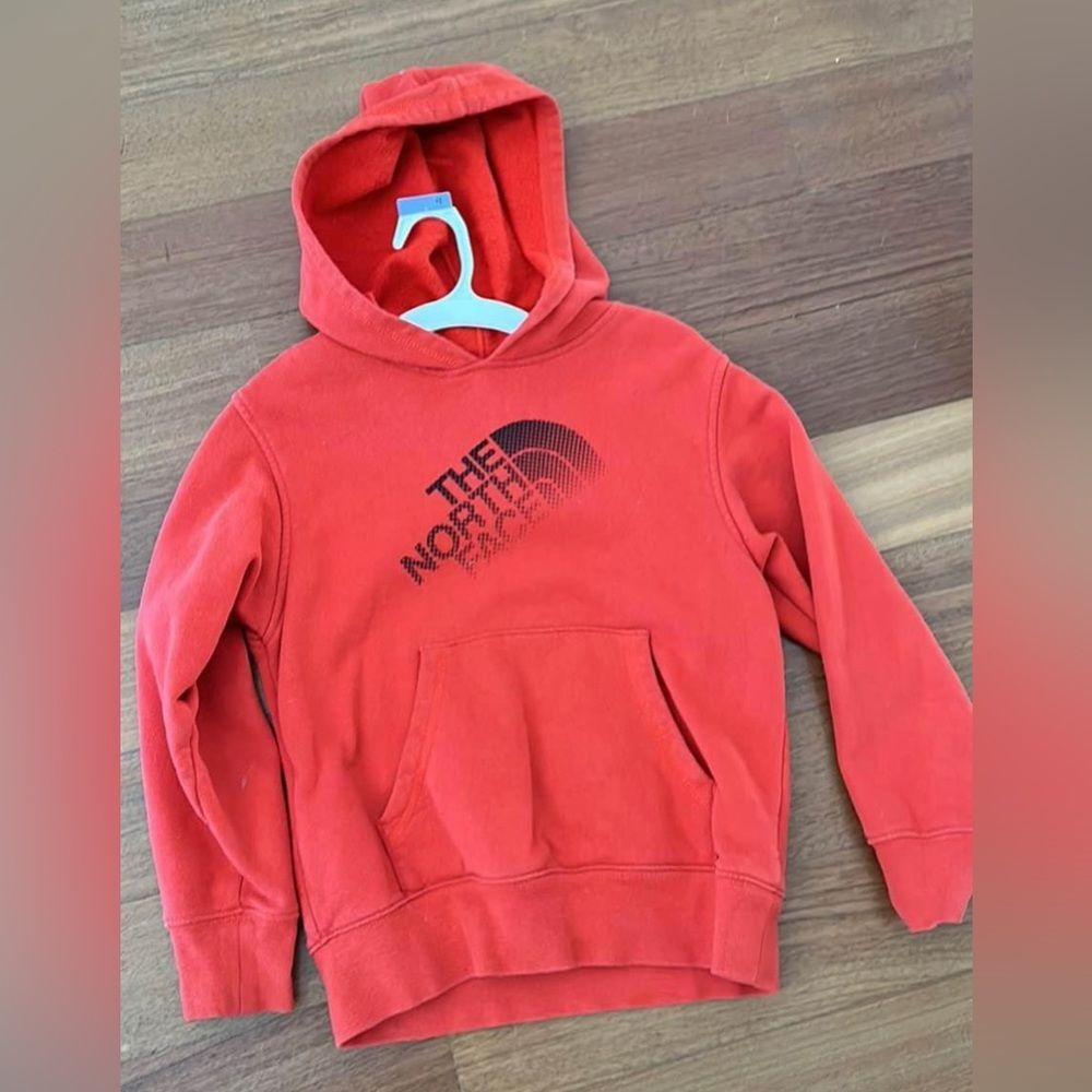 Orange north face sweatshirt sz 6